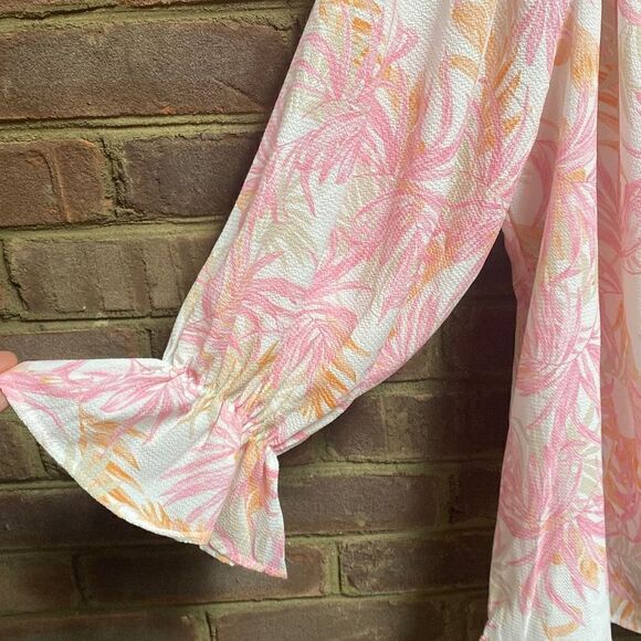 Flying Monkey Pink Floral Off Shoulder Top Size 2X NEW - Picture 3 of 6